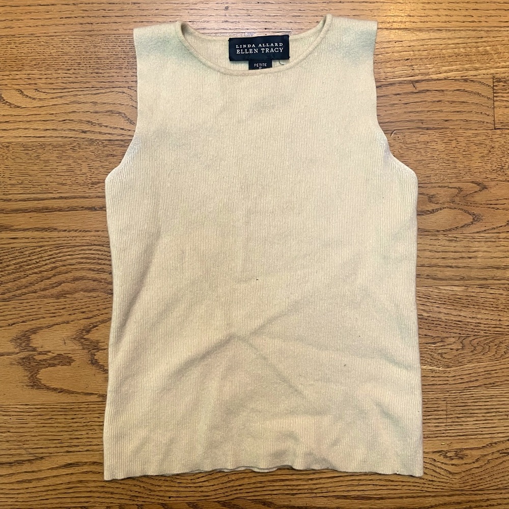 Ellen Tracey Linda Allard sleeveless cashmere sweater